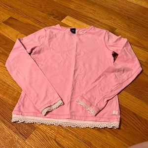 Pink crewneck long sleeve shirt for kids